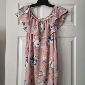 Newbury Kustom Pink Floral Ruffle Dress